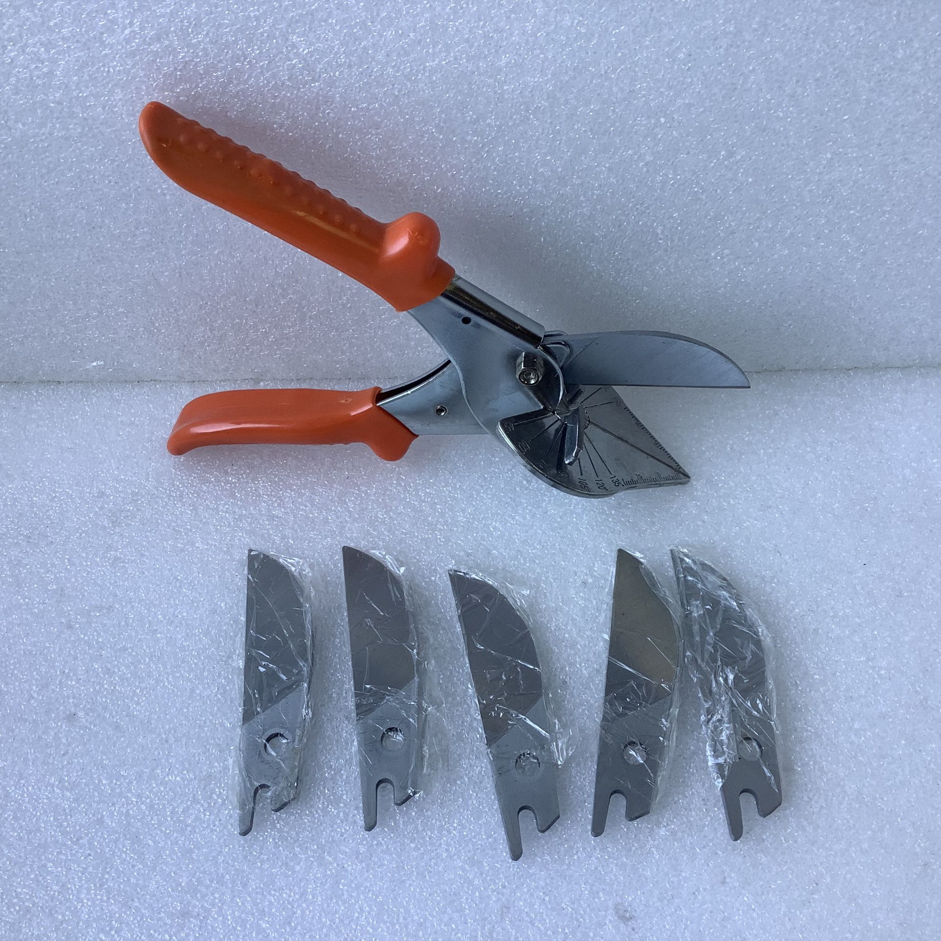 Multi Angle Miter Shear Cutter Cuts 45 to 135 Degree with 5 Replacement Blades,