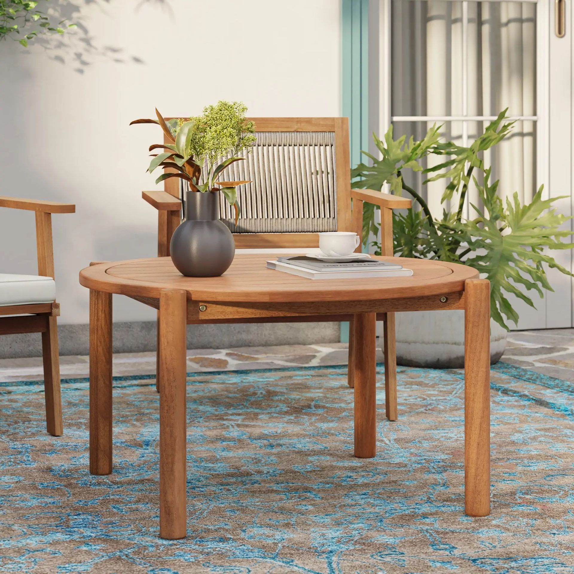 Belmont solid wood round outdoor coffee table ，OF2276