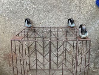 Metal basket on casters