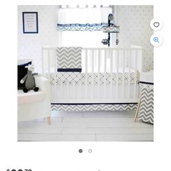 Chevron 3 Peice Crib Bedding Plus More $2