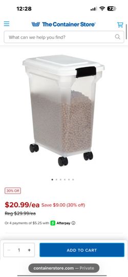 The Container Store Pet Food Storage Containers with wheels