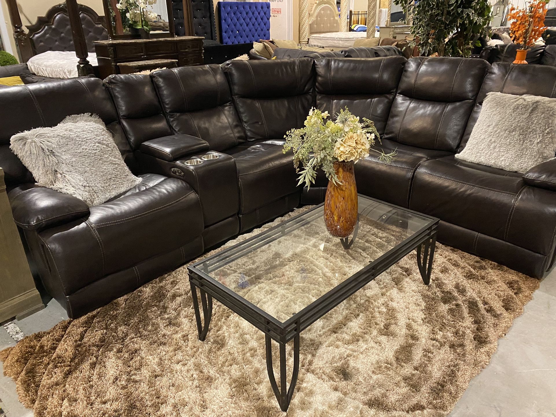 Leather Recliner Sofa