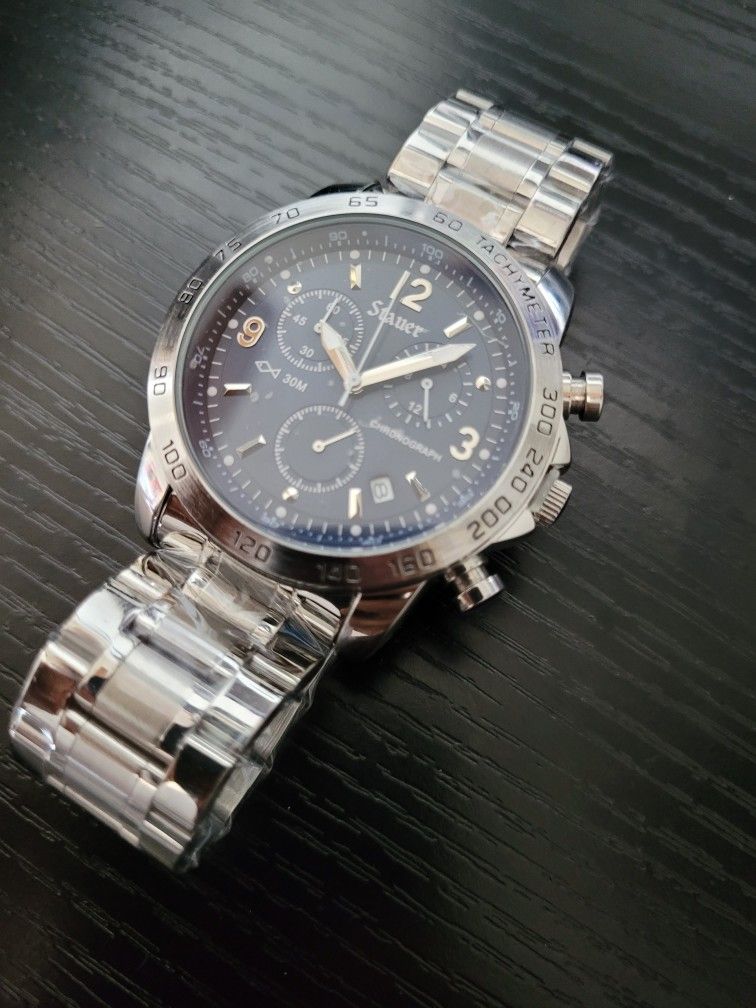 🔥NEW Stauer 38061 Jet Setter Chronograph Date Quartz 41mm Watch