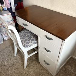 Solid wood desk & Chair Lots Of Storage 