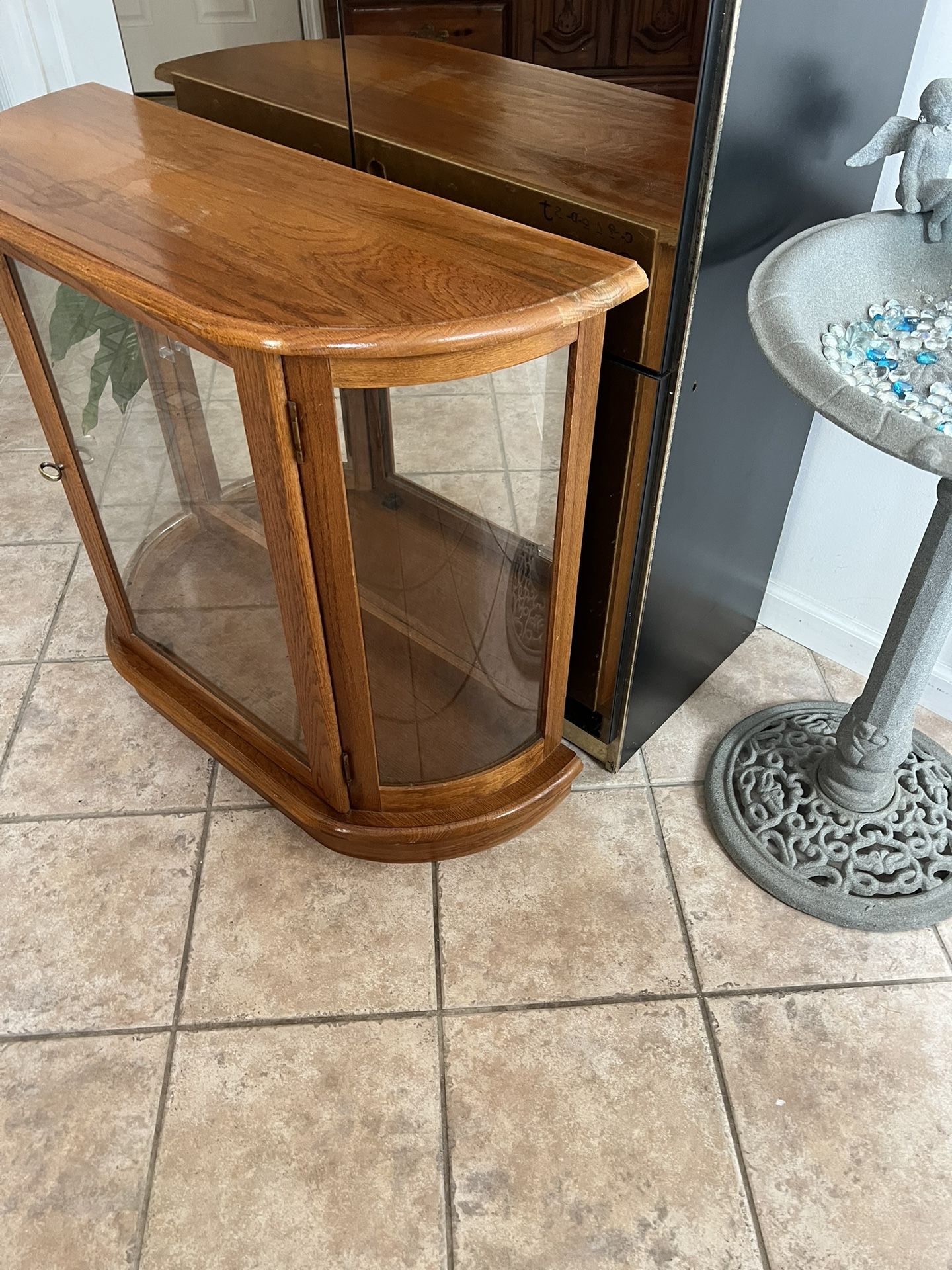 Glass & wood Curio Cabinet