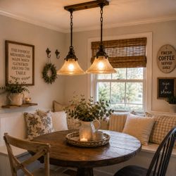 Farmhouse Double Pendant Chandelier Light Fixture