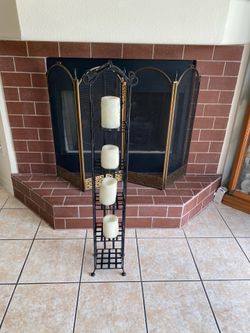 Freestanding wrought iron decorative 5 shelf rack / tower