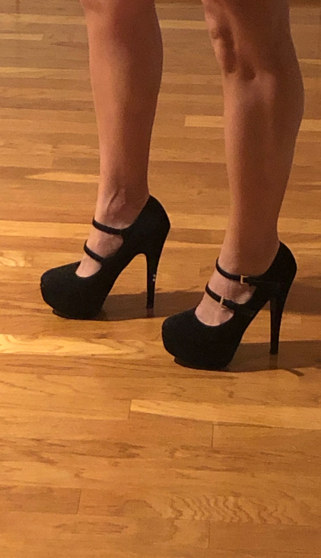 Black platform Mary Jane style heels