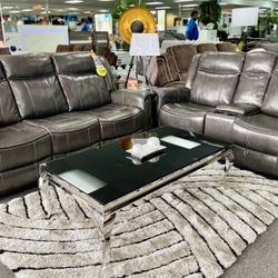 Overstock Sale💥Beautiful Grey Reclining Sofa&Love Seat Available Amazing Deal Only $1199💥DONT MISS Overstock Sale💥Beautiful Grey Reclining Sofa&Lov