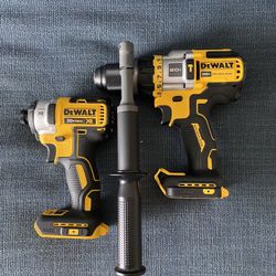 DEWALT XR BRUSHLESS 3 SPEED HAMMER DRILL + IMPACT DRILL  ( No Battery No Charger  )