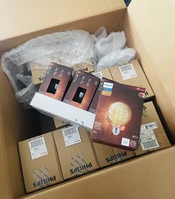 Philips LED Vintage Flicker-Free Amber Spiral G25, Dimmable, Eyecomfort Technology, 400 Lumen, Amber Light(2000K), 6.5W=60W, QUANTITY:40