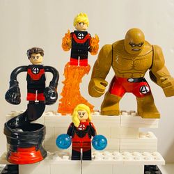 Heroes Fantastic Four Red Black Suits Marvel 4pc Minifigures LEGO Compatible