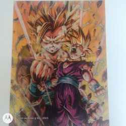 Goku And Gohan Super Saiyan Holographic Poster 