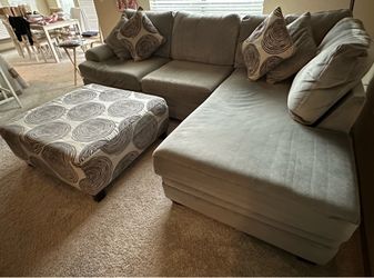 MOVING SALE – Gray Chaise Sectional + Ottoman | Must Go ASAP