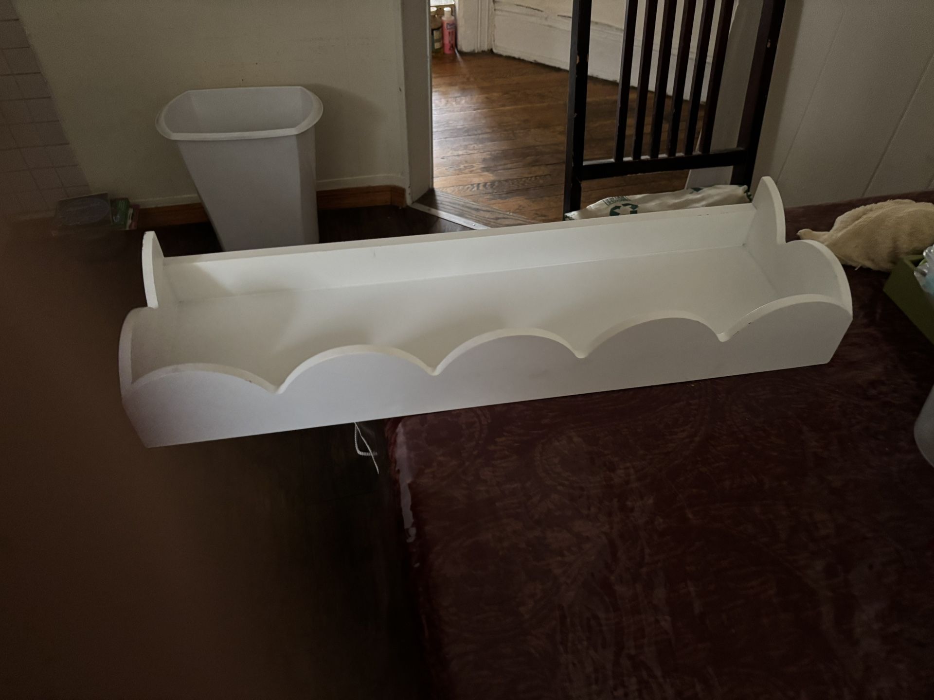 White Wooden Wall Shelf