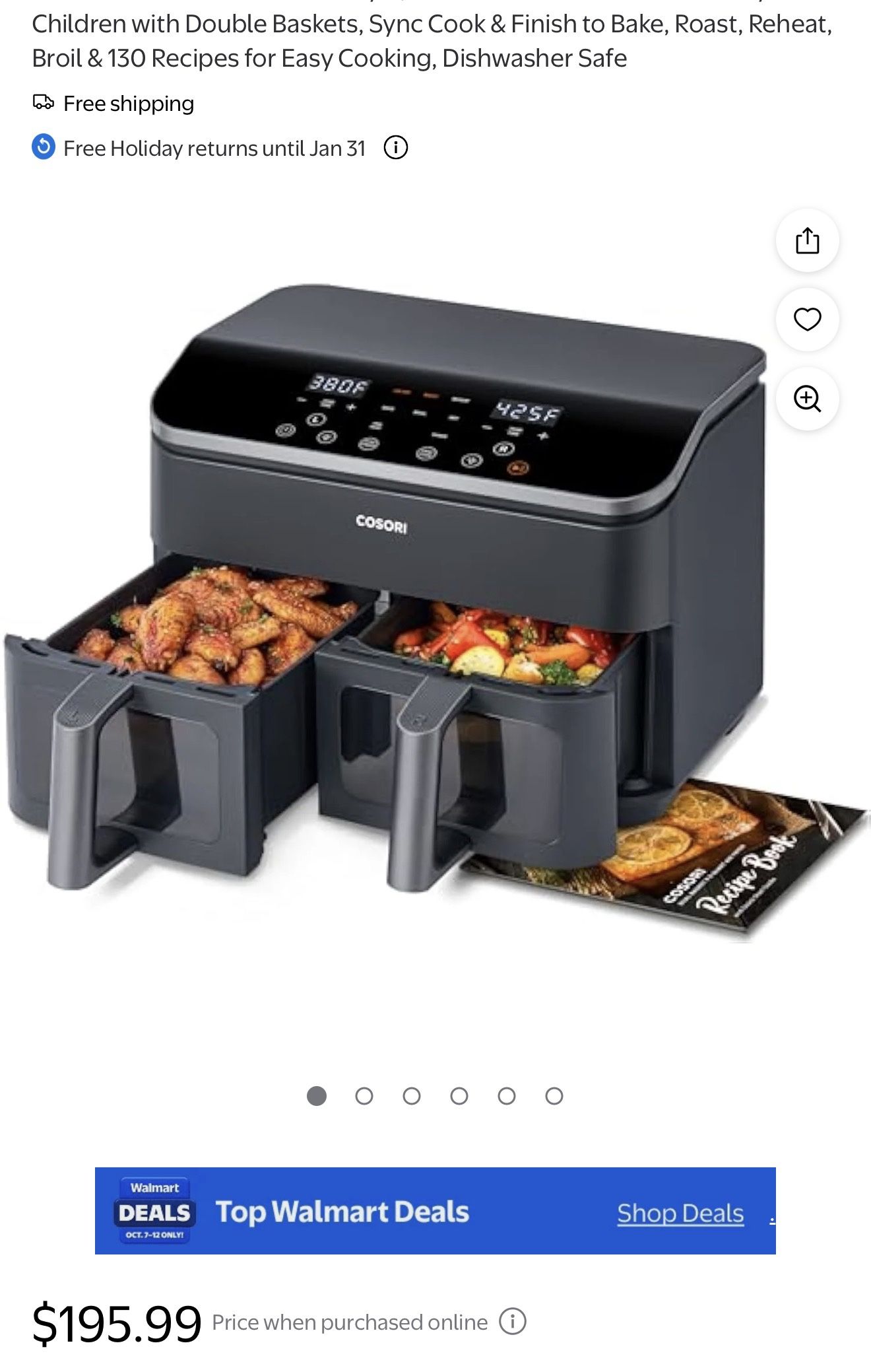 Cosori Air Fryer Dual Basket