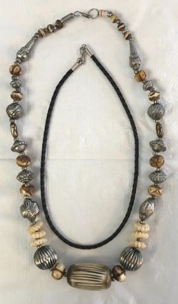Necklaces 2 - one leather and one beaded