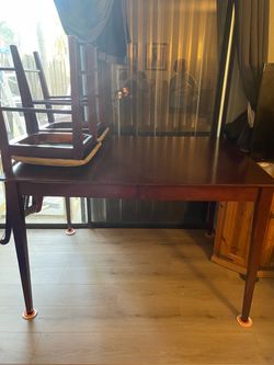 Bar Height Dark Wood Table & Chairs