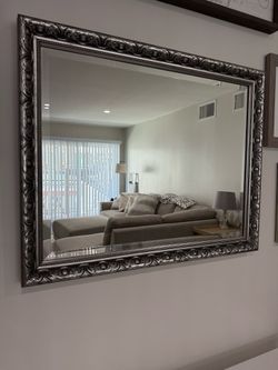 Ornate Silver Wall Mirror