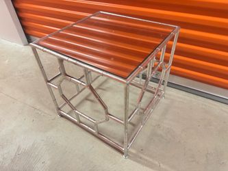 Silver Mirror Side Table