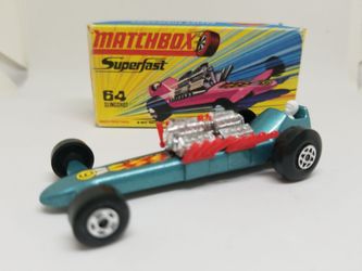 Vintage 1971 Matchbox Superfast No. 64 Slingshot Dragster Blue – W/ Original Box