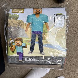 Disguise Steve Prestige Minecraft Costume, Official Minecraft Steve Costume for Kids, Size large 10-12