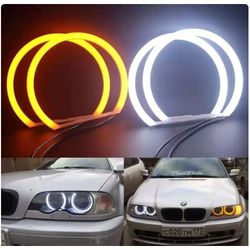 BW 131mm x4 Cotton Light White Amber Angel Eye Halo Ring DRL for BMW