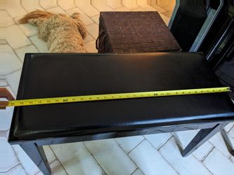 Piano bench black with storage
