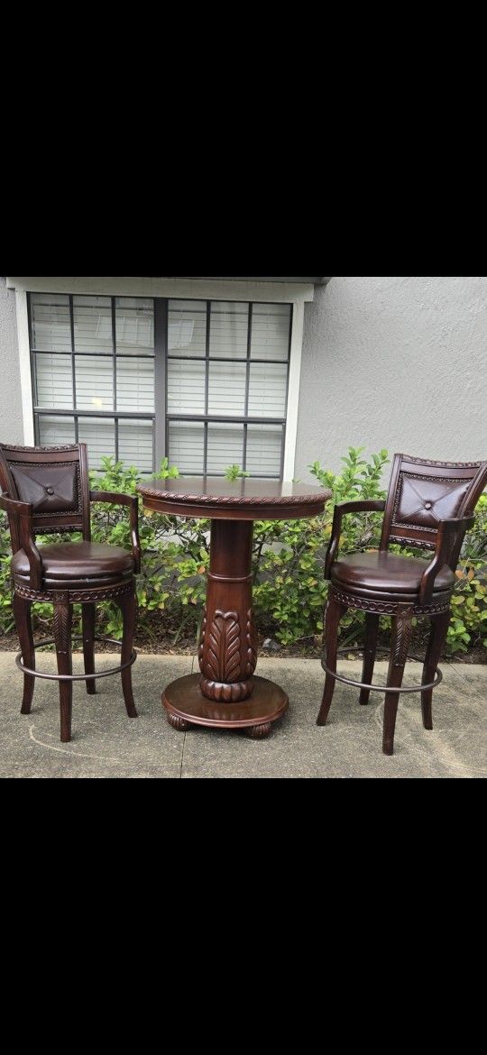 Moving/ESTATE Sale!! Steve Silver Antoinette Pub Table And Swivel Chairs