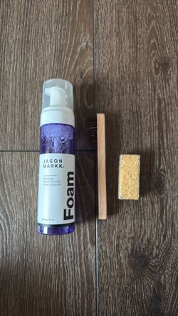 Leather sneaker cleaning kit Jason Markk Premium RTU Foam, Brush, and Eraser
