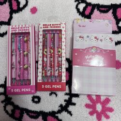 Hello Kitty pens & note pad