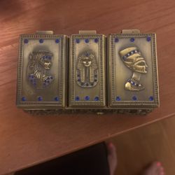 Beautiful Small Jewelers Box With Blue Rhinestones From Why