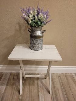 Small Foldable White Side Table