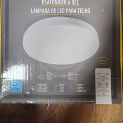 Koda | 14" LED Flush Mount Ceiling Light with Motion Sensor, Remote Control, Dimmable Brightness, 1600 Lumens and Adjustable Color. Price Is Firm. 