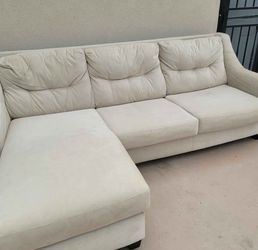 Beige Sectional Sofa with Chaise