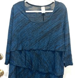 NEW-Blue And Black Shirt Made by Faded Glory – Plus Size 2X or 18/20