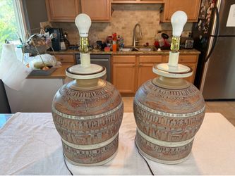 Matching pair of Casual Lamps postmodern lamps from 1980.