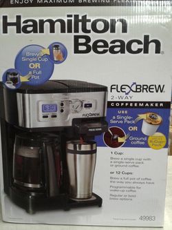 HAMILTON BEACH 2-WAY COFFEE MAKER BREWER 49983 (OPEN BOX)