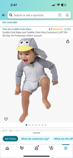 Toddler One-Piece Swimsuit With Hat 3-6 Months