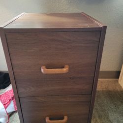 2 Drawer Wood File Cabinet 