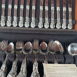 Vintage FB Rogers And Sons Flatware With Wooden Case 