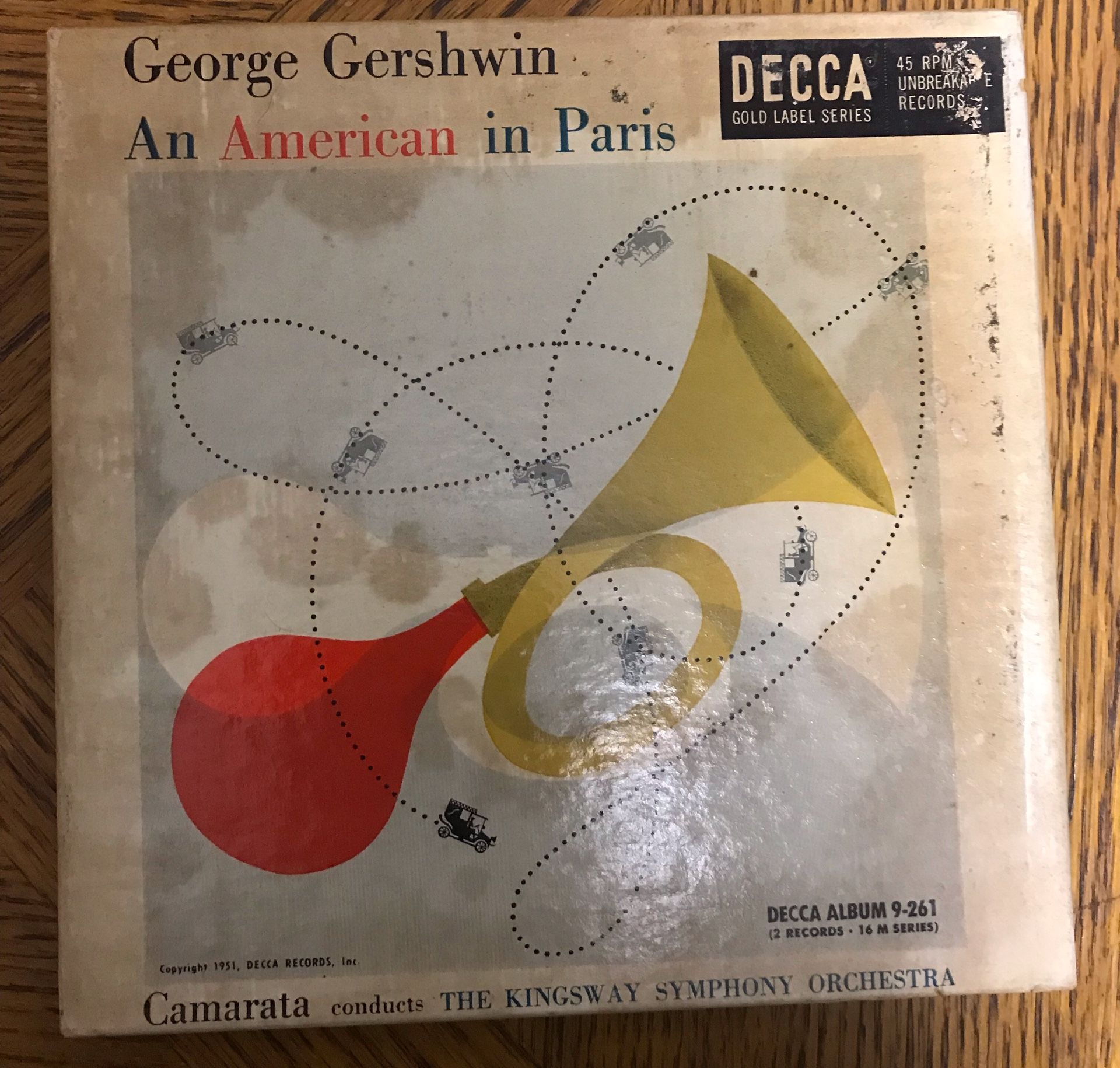 Vintage George Gershwin: An American in Paris, Decca, 45 RPM 7” Record
