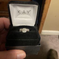14k White Gold Wedding Set