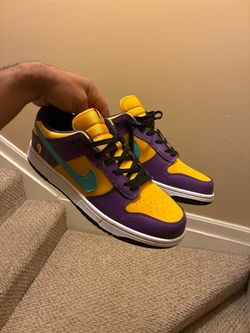 Size 10 100$ Nike Dunk Low Purple Yellow Teal Sneakers