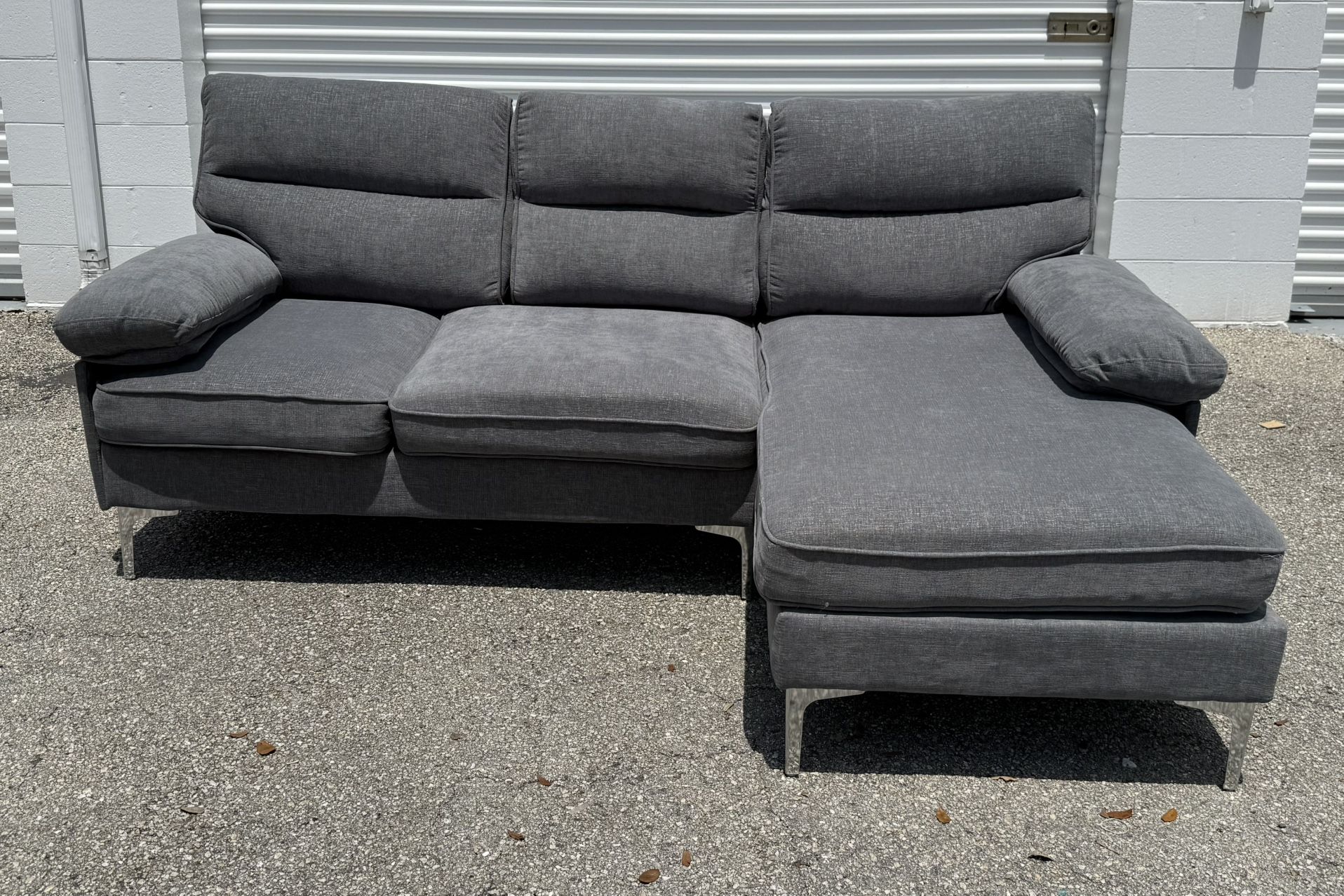 Modern Grey Right Side Chaise Sectional Delivery Available 🚚