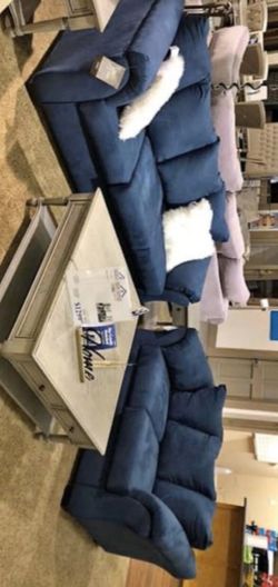 Blue Living Room Set - Sofa -Loveseat