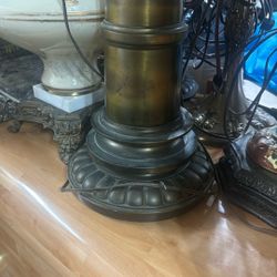 Vintage Stiffel Heavy Brass Lamp Pair With shade