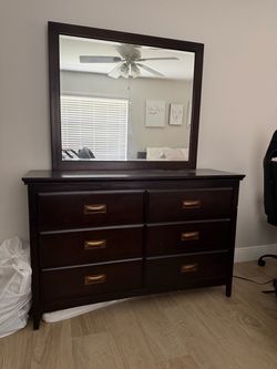 6 drawer dresser with mirror and tv stand with 2 drawers
