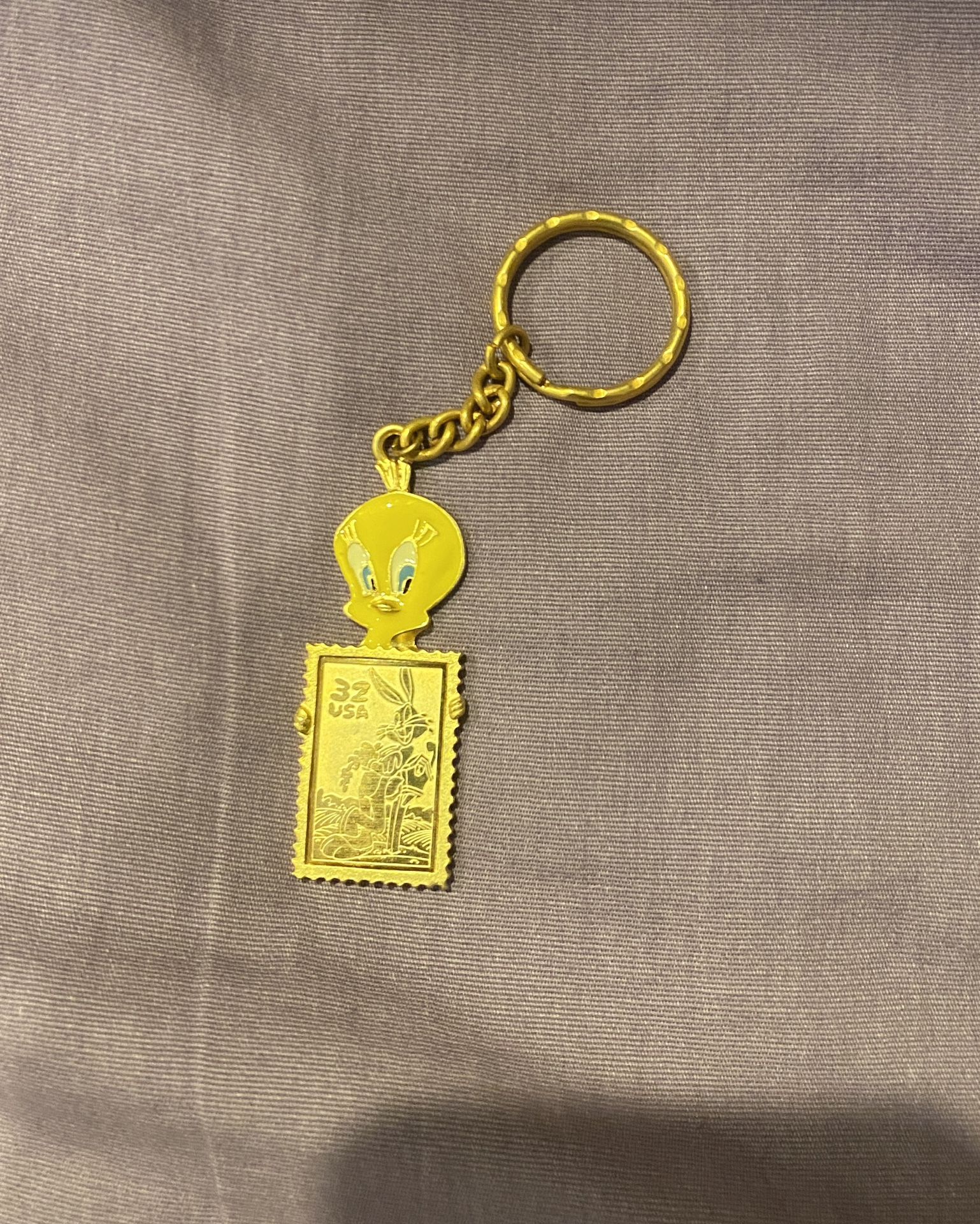 Vintage Tweety Bird Stamp Keychain
