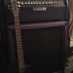 Guitar and half stack amp combo